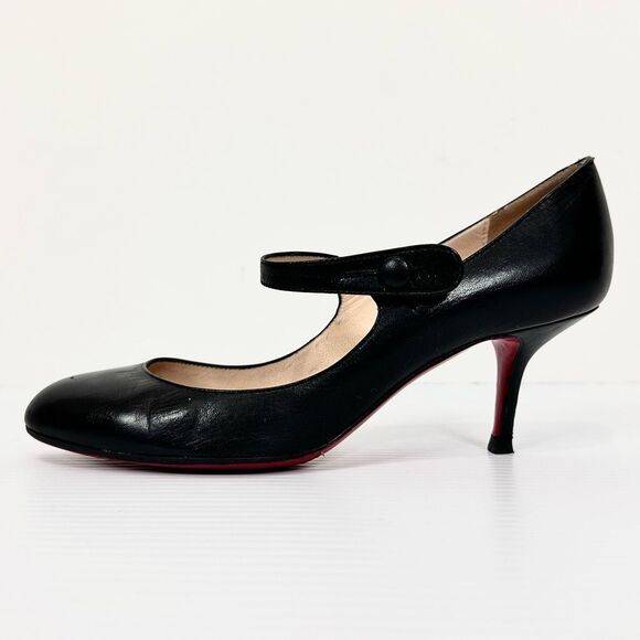 Christian Louboutin Leather Mary Jane Pumps EU 38.5 / US 8.5 Classic Luxury - Picture 13 of 16